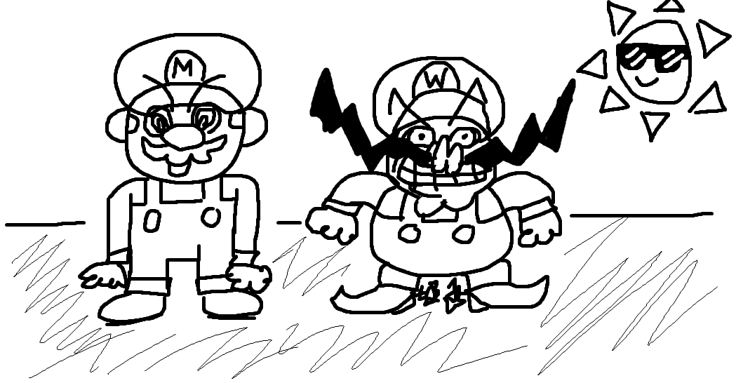 Marcus & Walter according to the Nintendo Draw Mario song